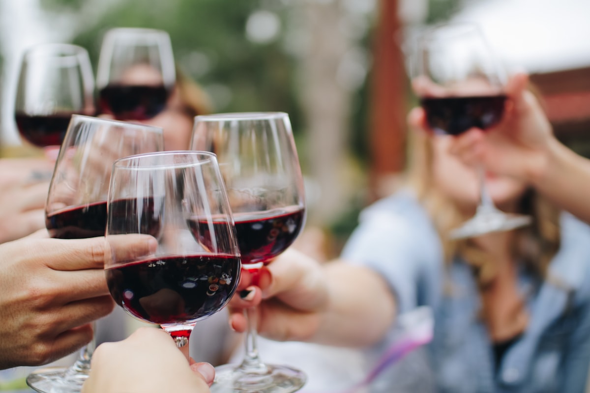 Copa de vino tinto para maridaje de caza en Toledo